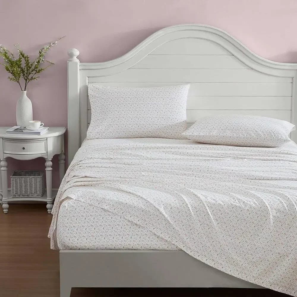 NWT❤️Laura Ashley -Cotton Percale QUEEN Bedding Sheet Set